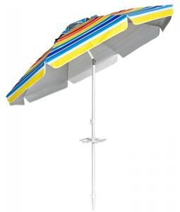 Parasol plażowy regulowany z uchwytem i ochroną UPF 50+ 2,2 x 2m