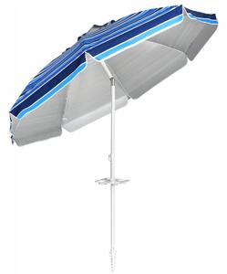 Parasol plażowy regulowany z uchwytem i ochroną UPF 50+ 2,2 x 2m