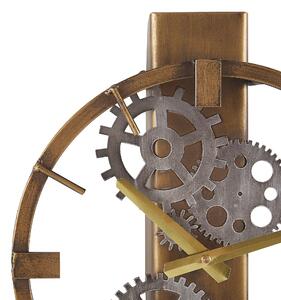 Zegar ścienny z wahadłem złoty postarzany żelazny metalowy okrągły 30 cm Marcote Beliani