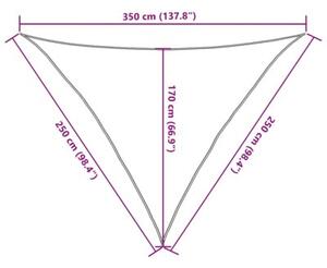 Żagiel przeciwsłoneczny, 160 g/m², biały, 2,5x2,5x3,5 m, hdpe