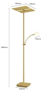 Lucande - Parthena LED Lampa Podłogowa Brass