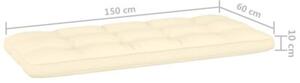 Ławka ogrodowa z kremowymi poduszkami, 179 cm, drewno sosnowe