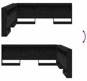Super półka na głowę z miejscem do ładowania - czarny dąb