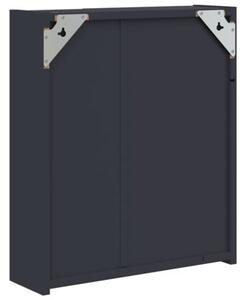 Szafka łazienkowa z lustrem i LED, szara, 45x13x52 cm