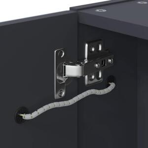 Szafka łazienkowa z lustrem i LED, szara, 45x13x52 cm