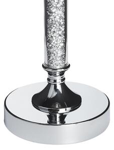 Elegancki wysoki świecznik na nóżce metalowy szklany klosz srebrny Abbeville Beliani