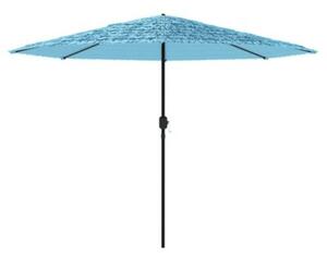 Parasol ogrodowy na stalowym słupku, niebieski, 388x388x248 cm