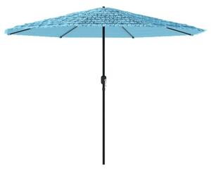 Parasol ogrodowy na stalowym słupku, niebieski, 388x388x248 cm
