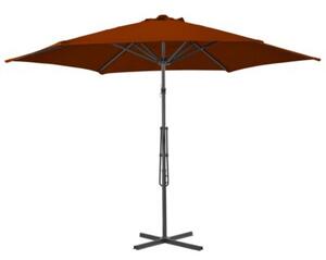 Parasol ogrodowy na stalowym słupku, terakota, 300x230 cm