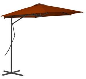 Parasol ogrodowy na stalowym słupku, terakota, 300x230 cm