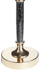 Elegancki świecznik na nóżce metalowy szklany klosz złoto-czarny Abbeville Beliani
