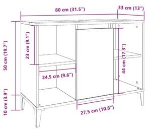 Szafka pod umywalkę, stare drewno, 80x33x60 cm