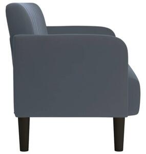 Sofa dwuosobowa ciemnoszara 109 cm aksamit