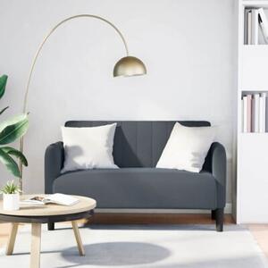 Sofa dwuosobowa ciemnoszara 109 cm aksamit
