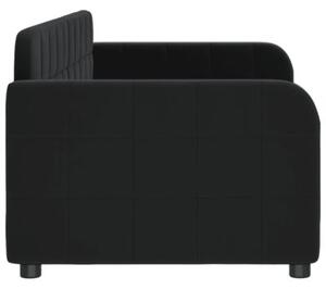 Sofa z funkcją spania, czarna, 80x200 cm, obita aksamitem