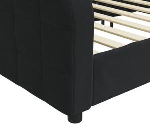 Sofa z funkcją spania, czarna, 80x200 cm, obita aksamitem