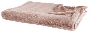 Koc do salonu materiałowy narzuta na łóżko 150 x 200 cm różowy Chaab Beliani