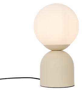 Hotelowa szykowna lampa stołowa beżowa z opalowym szkłem - Pallon Trend Oswietlenie wewnetrzne
