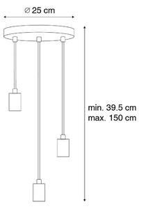 Przemysłowa lampa wisząca brąz 3-punktowa - Facil Oswietlenie wewnetrzne