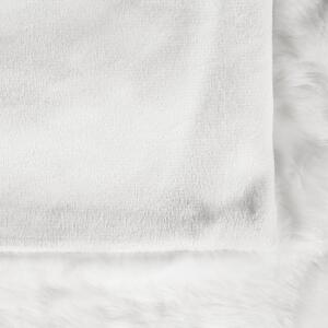Futrzany koc gruby 180 x 220 cm narzuta do salonu sypialni akryl biała Tourza Beliani
