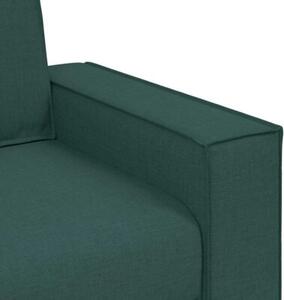 Sofa 3 szt. ciemna zieleÅ tkanina lniana
