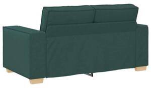 Sofa 3 szt. ciemna zieleÅ tkanina lniana