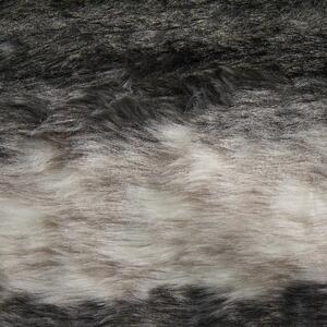 Retro koc narzuta z akrylu gruba sztuczne futro 150 x 200 cm szaro-biały Taza Beliani