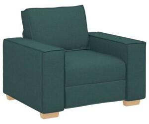 Sofa 3 szt. ciemna zieleÅ tkanina lniana