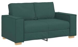 Sofa 3 szt. ciemna zieleÅ tkanina lniana