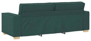 Sofa 3 szt. ciemna zieleÅ tkanina lniana