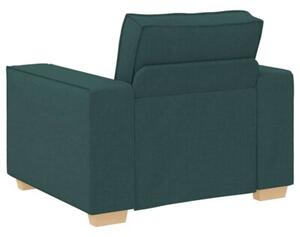 Sofa 3 szt. ciemna zieleÅ tkanina lniana