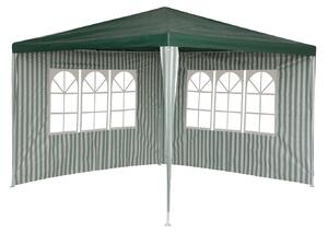 Namiot imprezowy/pawilon RAFAEL 3 x 3 m biało-zielony, w paski - zawiera 2 ściany boczne