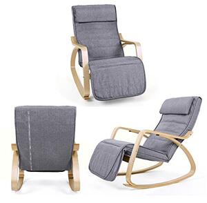 Fotel bujany SWING, max obciążenie 150kg, 67x115x91cm, szara SongmicsHome
