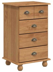 Komoda askim brÄ zowy 45,8 x 40 x 79 cm lite drewno sosnowe