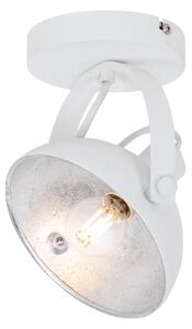 Przemysłowa lampa sufitowa biała ze srebrną regulacją 15 cm - Magnax Oswietlenie wewnetrzne