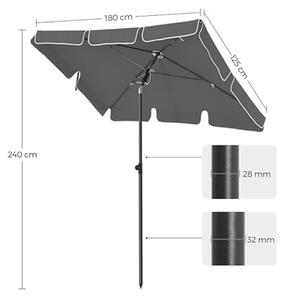 Parasol ogrodowy uchylny CUADRO 180x125 cm, szary