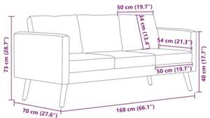 Sofa 3-osobowa, materiaÅowa, jasnoszara