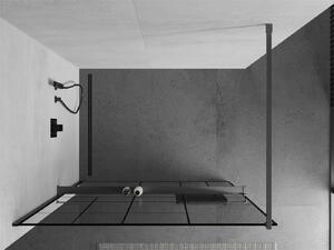 Mexen Kioto+ ścianka prysznicowa z półką Walk-in 110 x 200 cm, czarny wzór, gun gray szczotkowany - 800-110-121-66-78