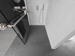 Mexen Kioto+ ścianka prysznicowa z półką Walk-in 140 x 200 cm, czarny wzór, nikiel szczotkowany - 800-140-121-97-78