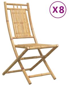 Składane krzesła ogrodowe, 8 szt., 46x66x99 cm, bambusowe
