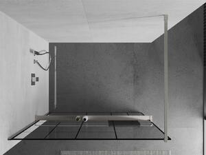 Mexen Kioto+ ścianka prysznicowa z półką Walk-in 140 x 200 cm, czarny wzór, nikiel szczotkowany - 800-140-121-97-78