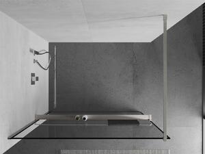 Mexen Kioto+ ścianka prysznicowa z półką Walk-in 110 x 200 cm, czarny wzór, nikiel szczotkowany - 800-110-121-97-70