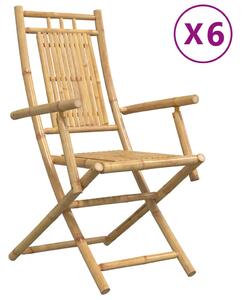 Składane krzesła ogrodowe, 6 szt., 53x66x99 cm, bambusowe