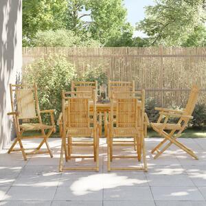 Składane krzesła ogrodowe, 6 szt., 53x66x99 cm, bambusowe