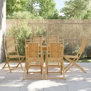 Składane krzesła ogrodowe, 6 szt., 46x66x99 cm, bambusowe