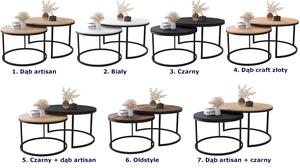 Zestaw okrągłych stolików 2w1 dąb artisan - Onrero 3X
