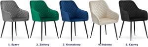 Szare tapicerowane krzesło z podłokietnikami - Koruco 3X