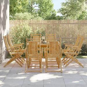 Składane krzesła ogrodowe, 8 szt., 53x66x99 cm, bambusowe