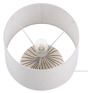 Ceramiczna lampa stołowa 45 cm beżowa okrągły biały abażur lampka nocna Wien Beliani