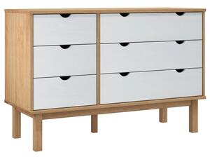 Szafka z szufladami otta, brÄ zowo-biaÅa 111x43x73,5 cm, sosna